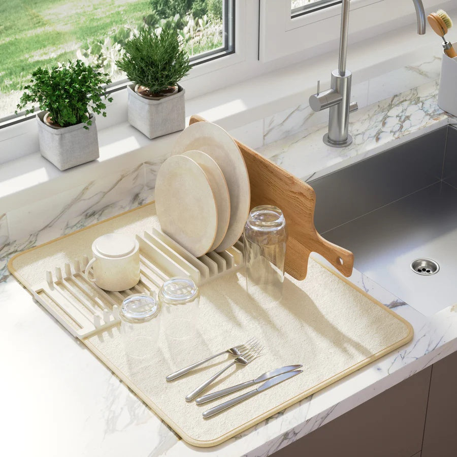 UDry Dish Drying Rack with Pad